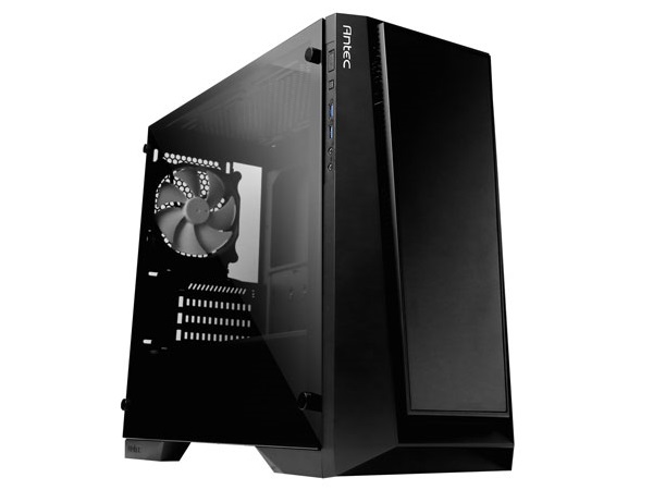 ロゴプロジェクター搭載の強化ガラス採用ミニタワーPCケース、Antec「P6」