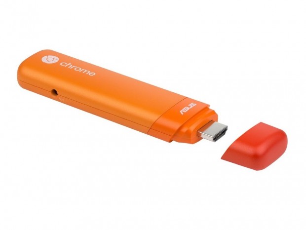 ASUS、ディスプレイ直挿しのスティック型Chrome PC「Chromebit」にオレンジの新色