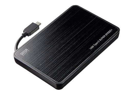 USB3.1 Type-C対応のポータブルHDD/SSDケース、サンワサプライ「TK-RF25CBK」