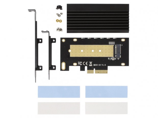 M.2 SSDスロットを搭載したヒートシンク付きPCIe拡張カード、アイネックス「AIF-08」
