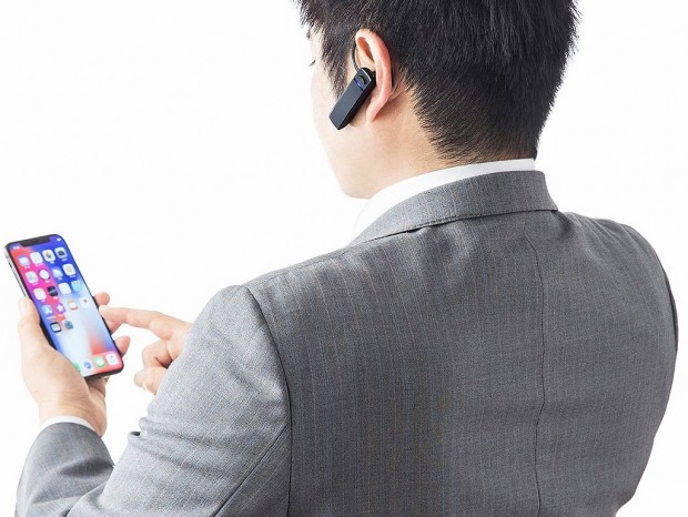 最大11時間通話に対応する片耳Bluetoothヘッドセット、サンワサプライ「MM-BTMH37BK」