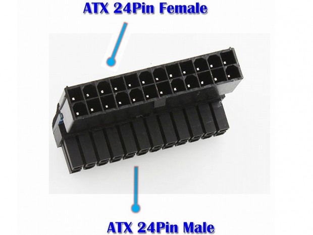 ATX 24pinコネクタの方向を変えるL字型コネクタがSintechから