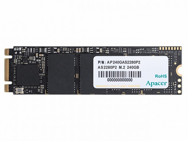 PCIe3.0（x2）接続のエントリーNVMe M.2 SSD、Apacer「AS2280P2」シリーズ