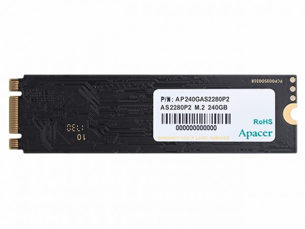 PCIe3.0（x2）接続のエントリーNVMe M.2 SSD、Apacer「AS2280P2」シリーズ