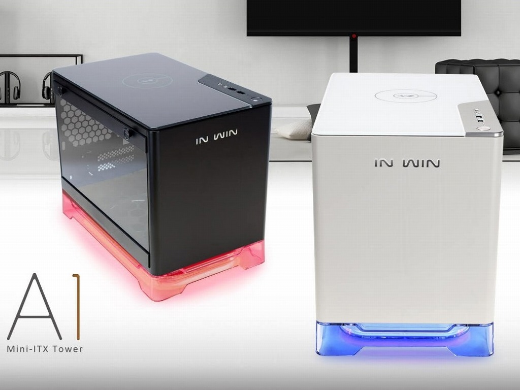 ワイヤレス充電機能を搭載するMiniITX対応PCケース、In Win「A1」シリーズ エルミタージュ秋葉原