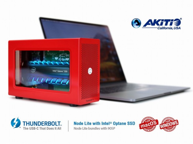 Intel Optane SSD 905Pを内蔵する真紅のThunderbolt 3拡張BOXがAKiTiOブランドから