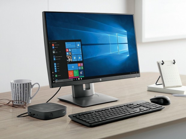 HP、Type-Cケーブル1本で接続できるデスクトップシンクライアント「HP t430 Thin Client」