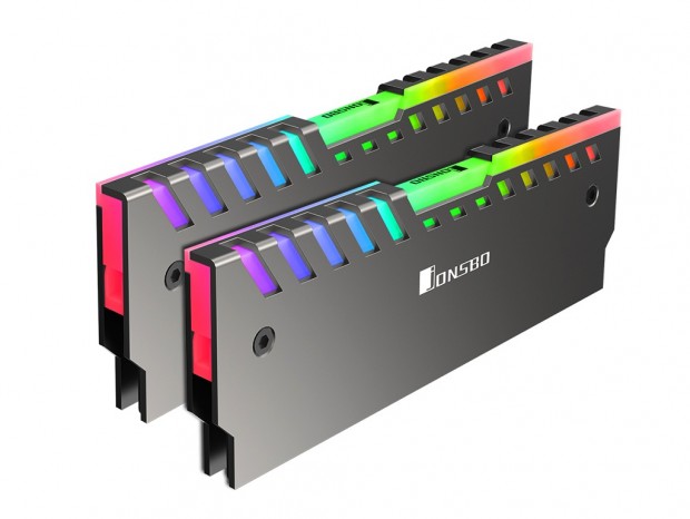 256色カラー対応のRGB LED搭載メモリヒートシンク、JONSBO「NC-2」シリーズ