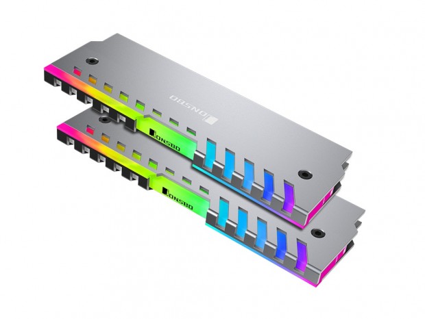 256色カラー対応のRGB LED搭載メモリヒートシンク、JONSBO「NC-2」シリーズ