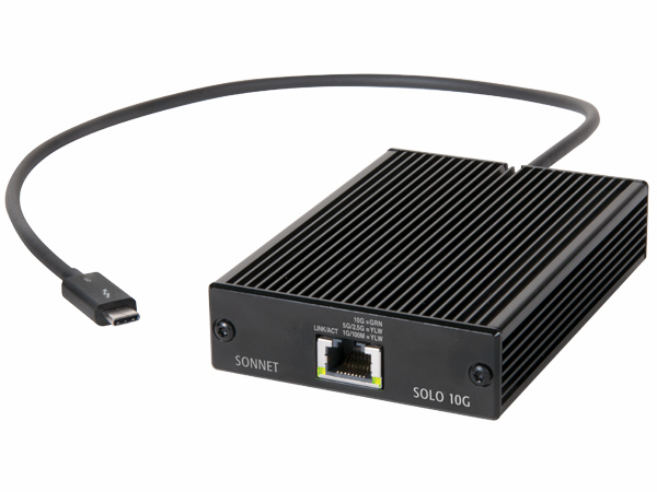 Sonnet、Thunderbolt 3接続の10G LANアダプタ「Solo 10G」を199ドルで発売