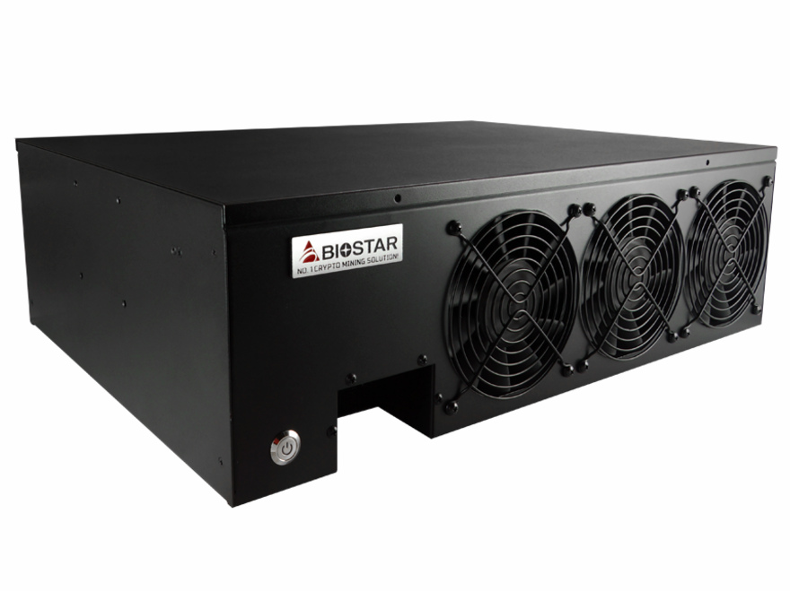Radeon RX 570を8枚搭載するマイニング専用PC、BIOSTAR「iMiner