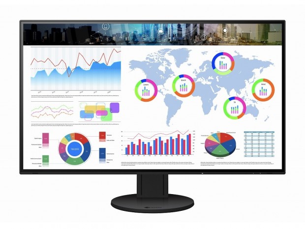 4辺フレームレス・フルフラットの31.5型4K液晶ディスプレイ、EIZO「FlexScan EV3285」