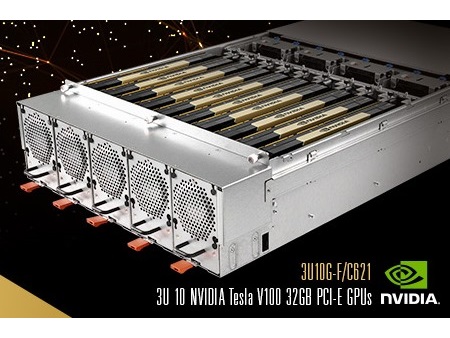 最大10台のTesla V100 32GBを搭載できるGPUサーバー、ASRock Rack「3U10G-F/C621」