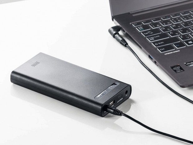 9種類の変換プラグが付属。17,400mAhのノートPC用モバイルバッテリーがサンワダイレクトから