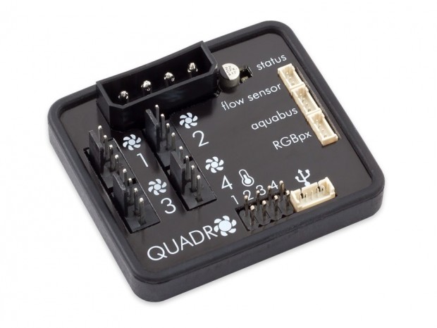 aqua computer、アドレサブルRGBを制御可能な水冷・空冷両対応ファンコン「QUADRO」