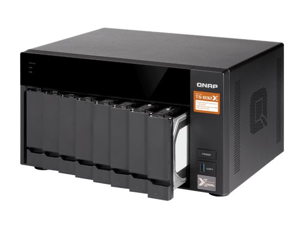 デュアル10ギガビットLAN対応の8ベイNAS、QNAP「TS-832X」6日発売