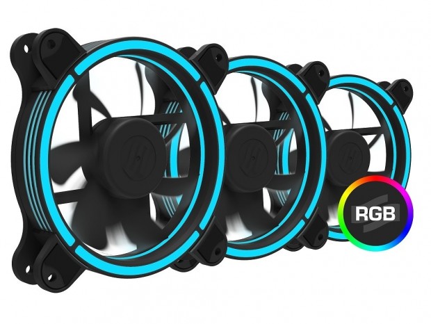 SilentiumPC、大型リングのRGBファン詰め合わせ「Sigma Pro Corona RGB 120 Kit」