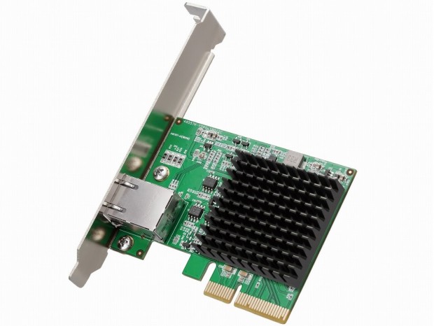 ファンレス・ロープロ対応の10ギガビットLANカード、エアリア「SD-PE410GL-1L」