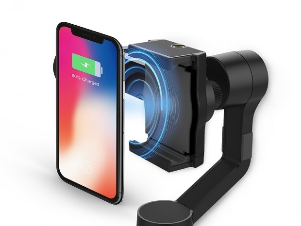 ワイヤレス充電機能を搭載するスマホ用3軸スタビライザー、「MOZA Mini-MI」