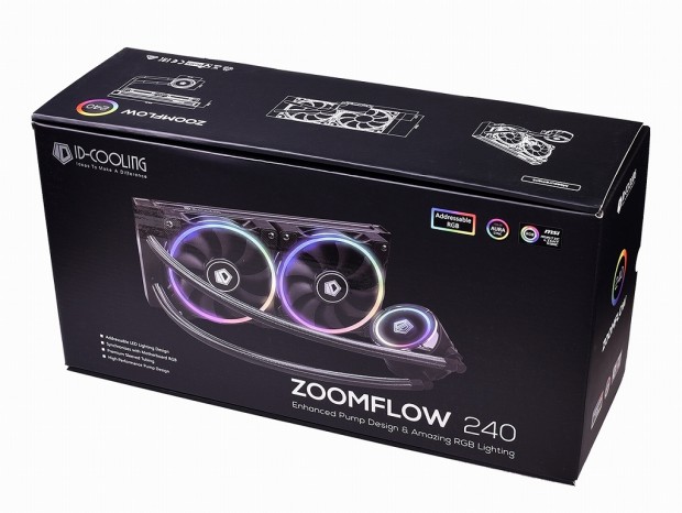 アドレサブルリングLED搭載のオールインワン水冷、ID-COOLING「ZOOMFLOW 240」