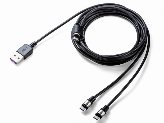 マグネットコネクタ採用の2股充電ケーブルがサンワダイレクトから