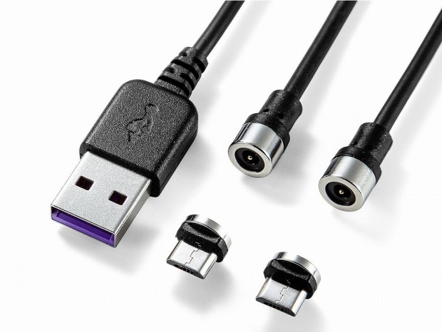 マグネットコネクタ採用の2股充電ケーブルがサンワダイレクトから