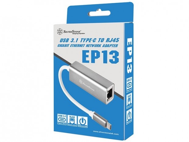 MacBookに最適なUSB Type-C接続のギガビットLANアダプタ、SilverStone「EP13」