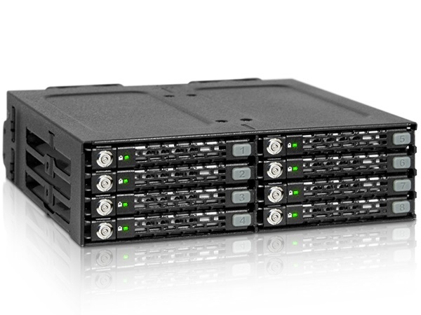 5インチベイに2.5インチHDD/SSDを8台搭載できるリムーバブルケージがICY DOCKから