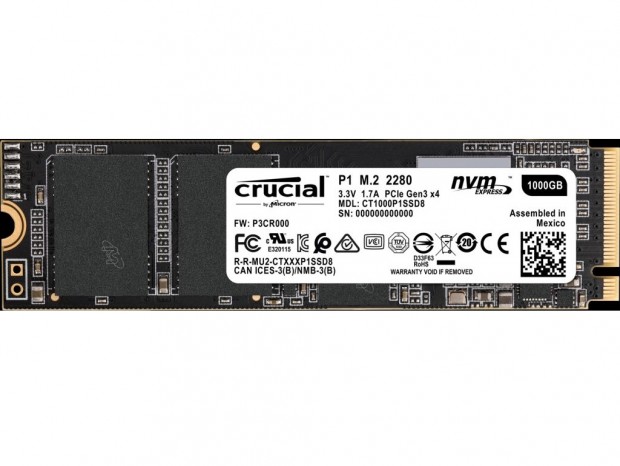 Micron製3D QLC NANDを採用するNVMe M.2 SSD、Crucial「P1」シリーズ