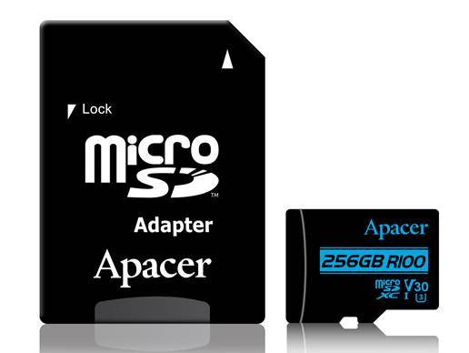 最大容量256GB。4K UHD録画対応の「microSDXC UHS-I U3 V30」がApacerから