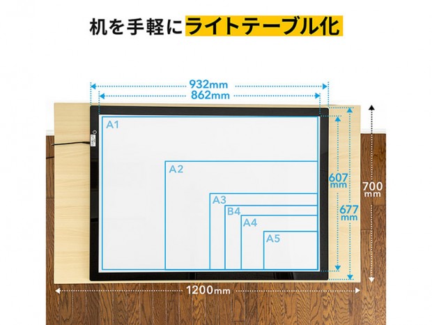 補助光にも使えるサンワダイレクトの超大型A1サイズのトレース台