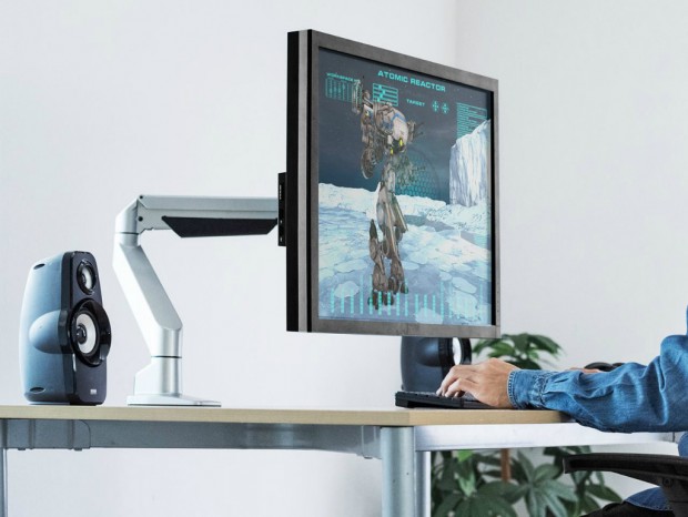 重い液晶もラクに動く、ガススプリング式モニタアームがサンワダイレクトから