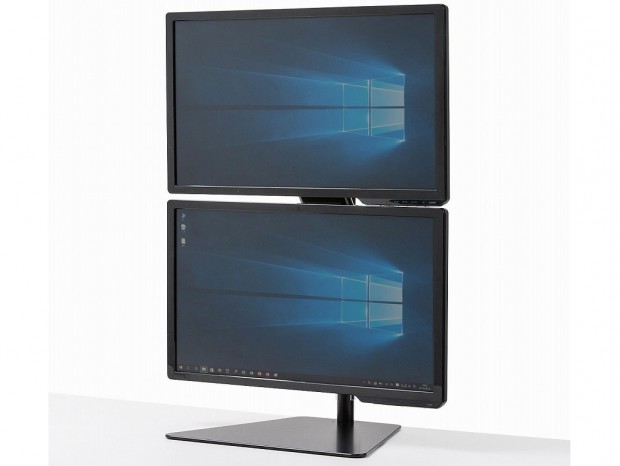 2枚の液晶を上下に設置できるモニタスタンドがサンワサプライから