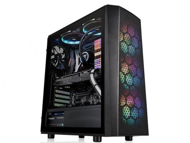 アドレサブルRGBファンと強化ガラス採用ミドルタワー、Themaltake「Versa J24 TG ARGB」