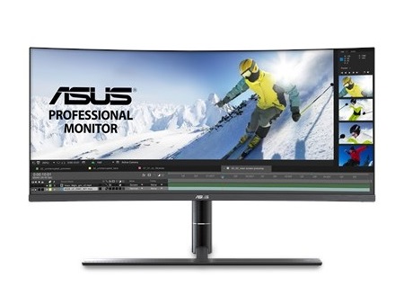 HDR10対応のプロ向け34インチUWQHD曲面液晶ディスプレイ、ASUS「PA34VC」