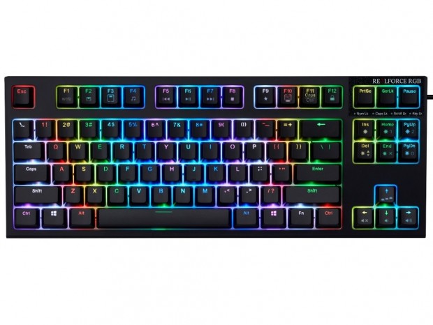 東プレ、APC対応のテンキーレスゲーミングキーボード「REALFORCE RGB TKL」12月発売