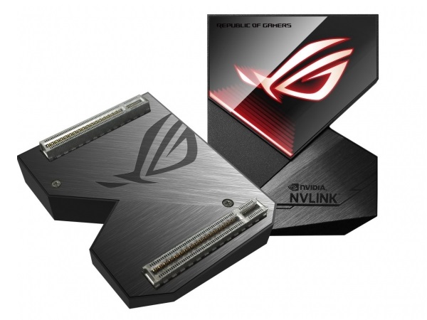 「Aura Sync」対応のNVLinkブリッジアダプタ、ASUS「ROG-NVLINK」国内発売開始