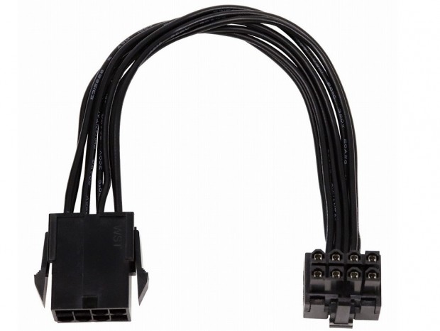 コネクタの向きを3方向から選べる、L型PCIe電源延長ケーブルがアイネックスから