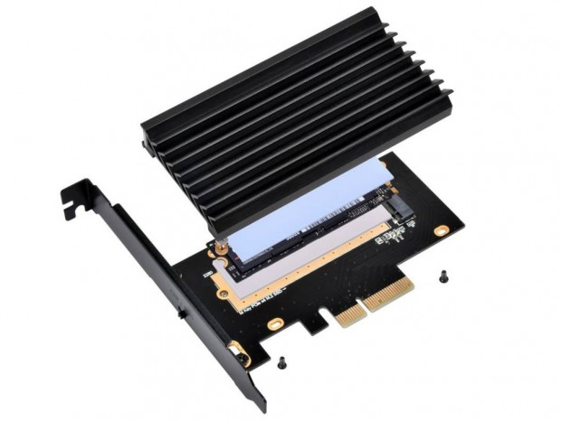 LEDイルミネーション対応のヒートシンク付きM.2変換カード、SilverStone「ECM24」