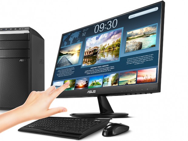 Windows 10ジェスチャーに対応する10点マルチタッチ液晶、ASUS「T229H」