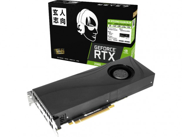 外排気クーラーを搭載するGeForce RTX 2060、玄人志向「GF-RTX2060-E6GB/BLW」