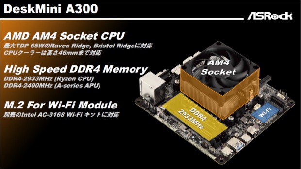 PC/タブレットASRock DeskMini A300  AMD ベアボーンキット