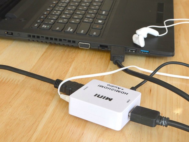 HDMI信号から音声を抽出する、サンコー「HDMI音声分離アナログ出力アダプター」