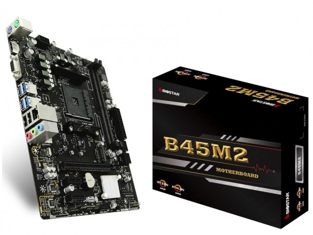 AMD B350チップ採用のRyzen対応エントリーMicroATXマザー、BIOSTAR「B45M2」