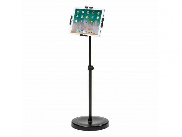 サンワサプライ、13インチiPadを譜面台の用に使う自立型ポールスタンド発売