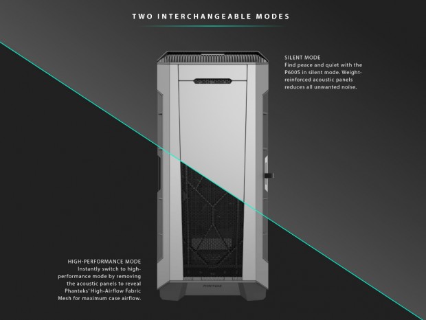 超静音と高エアフローを切り替えられるハイブリッドPCケース