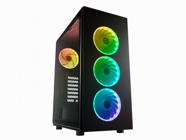 内外ブラックコートのアドレサブルRGB対応ガラスケース、FSP「CMT340」