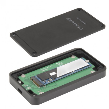 センチュリー、M.2 NVMe SSDが内蔵できる防塵耐水仕様のアルミケース