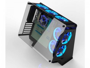 マザーボードを斜めに設置するセミオープンフレームPCケース、X2