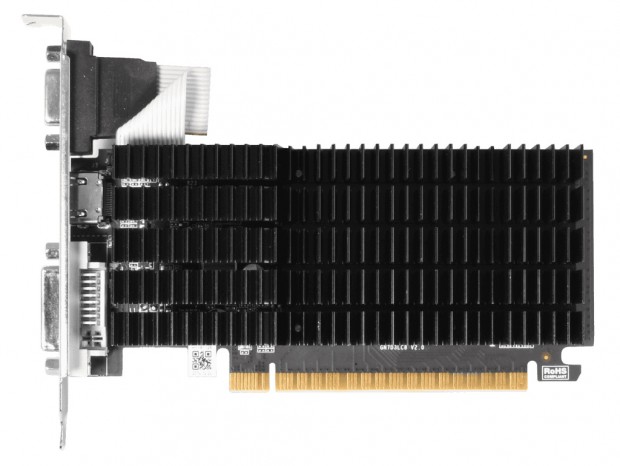 ファンレスヒートシンク搭載のGeForce GT 710、玄人志向「GF-GT710-E1GB/HS」